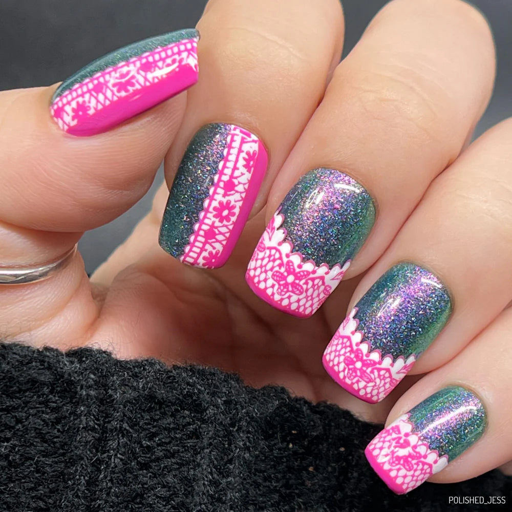 Maniology Lacey French - Nail Stamping Plate - PinkPro Beauty Supply