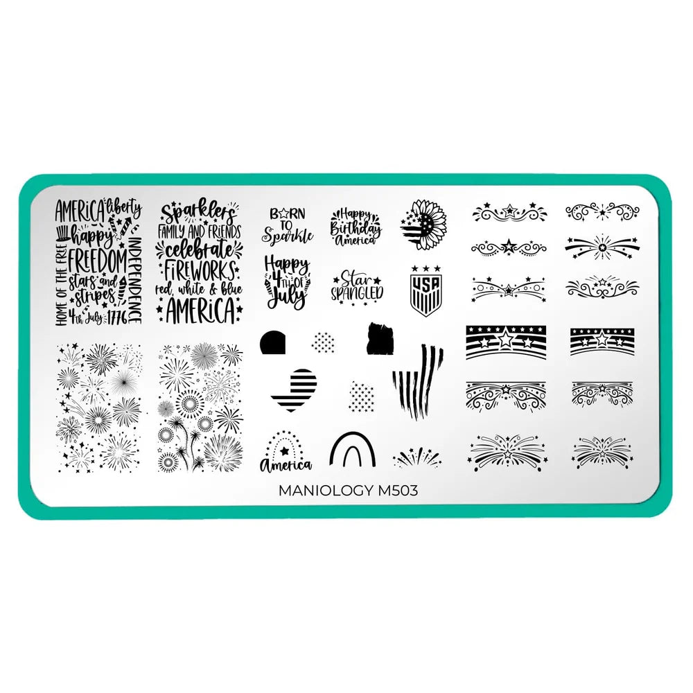 Maniology Star-Spangled - Nail Stamping Plate - PinkPro Beauty Supply