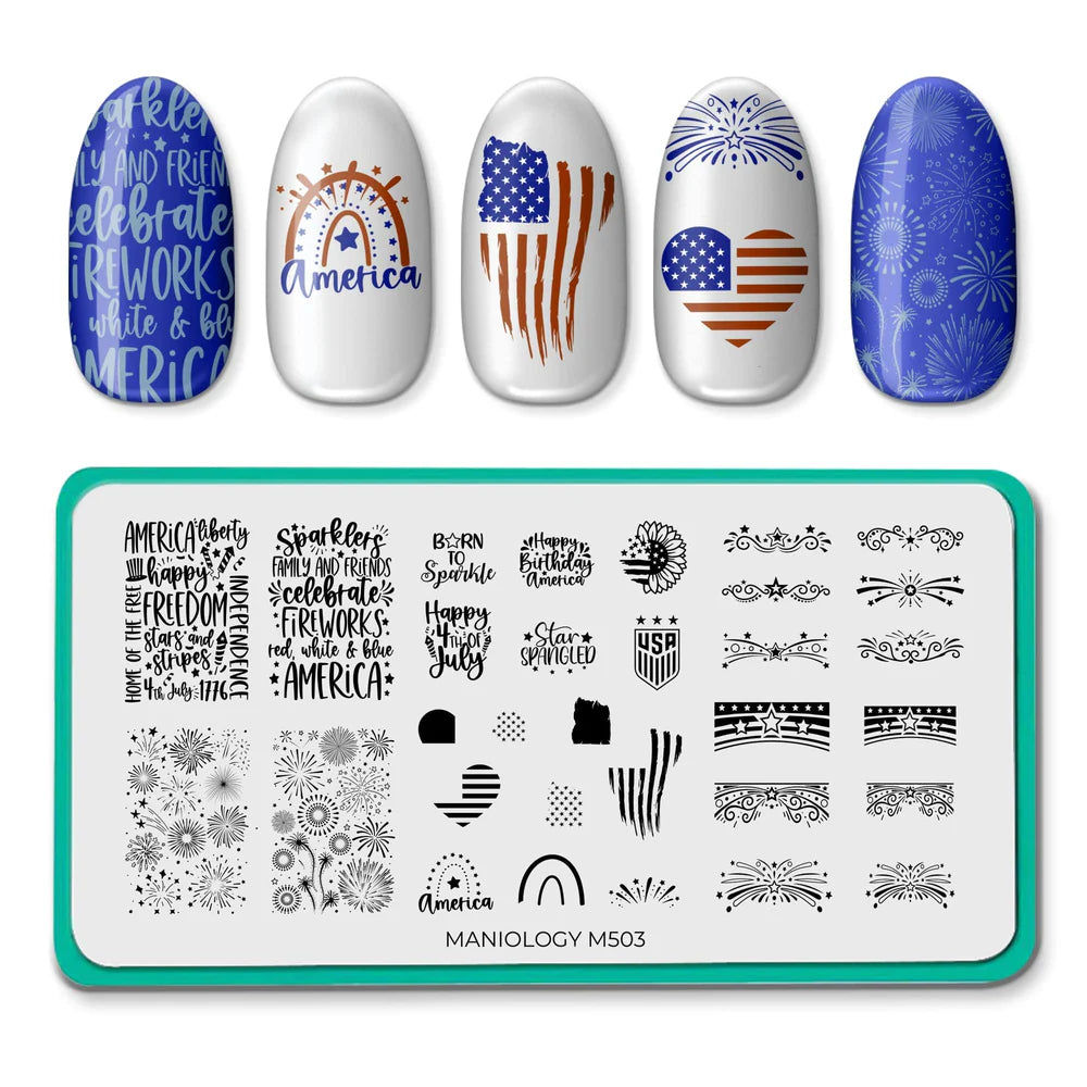 Maniology Star-Spangled - Nail Stamping Plate - PinkPro Beauty Supply