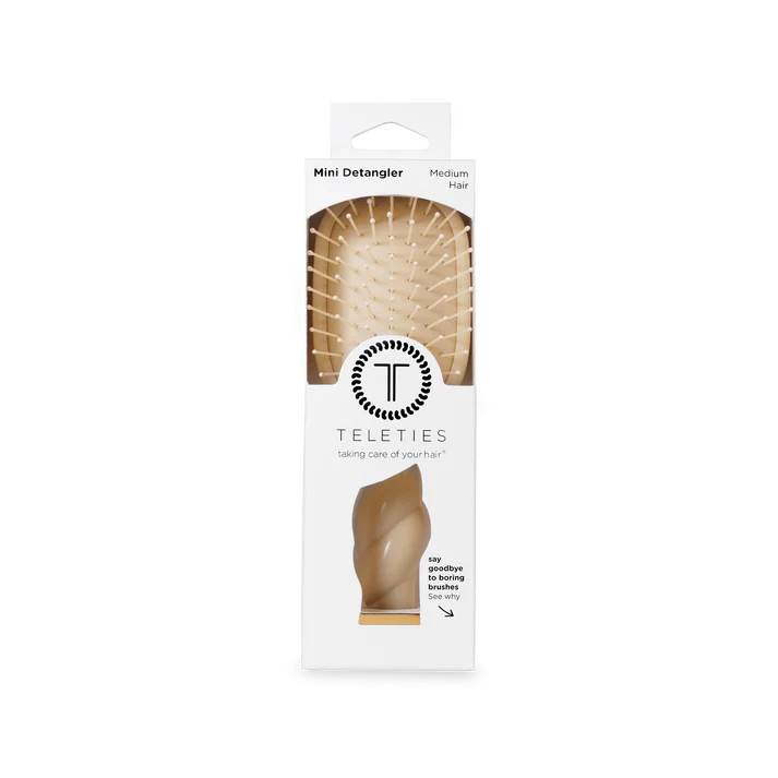 Teleties Mini Detangler Hairbrush for Medium Hair - Tan