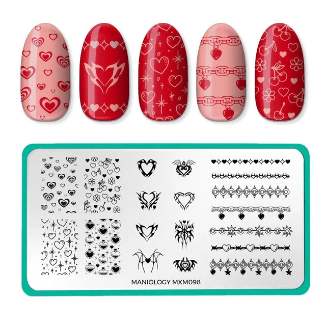Maniology Hearts & Chains: Links of Love - Nail Stamping Plate