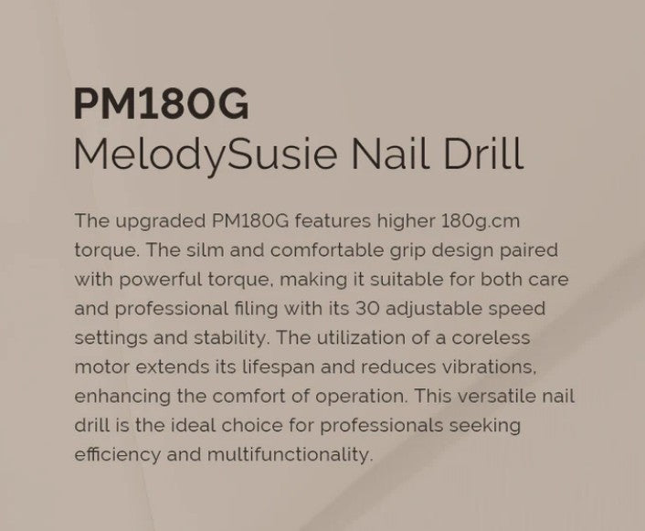 MelodySusie Rechargeable 30000RPM Nail Drill - White - PinkPro Beauty Supply