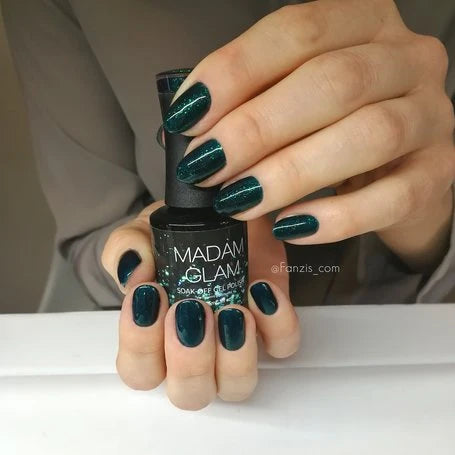 Madam Glam Gel Color Glittery Emerald 0.5 oz.