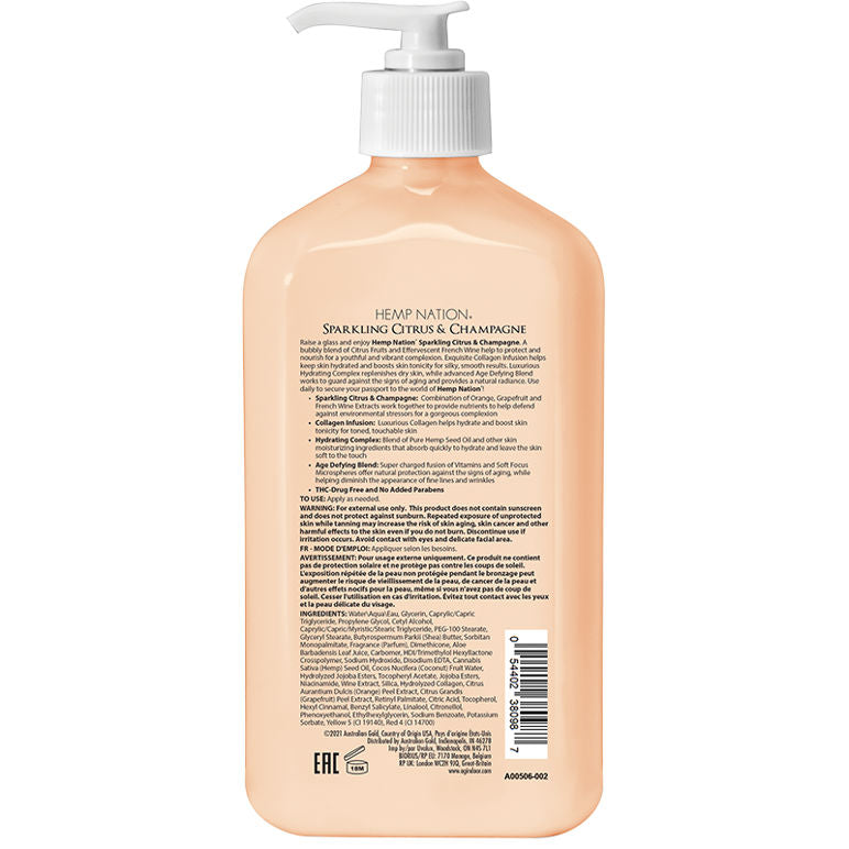 Australian Gold Hemp Nation Sparkling Citrus & Champagne - 18 oz. - PinkPro Beauty Supply