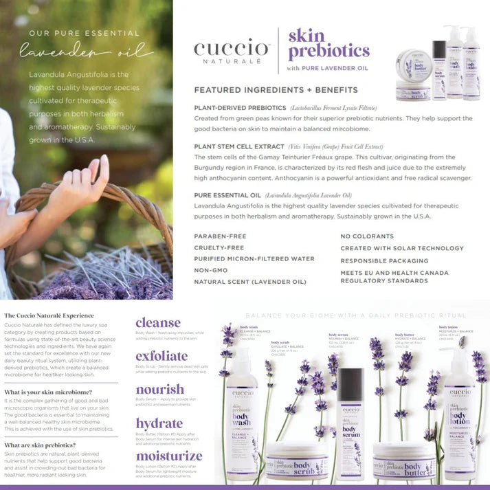 Cuccio Skin Prebiotic Body Butter - Lavender 8 oz.