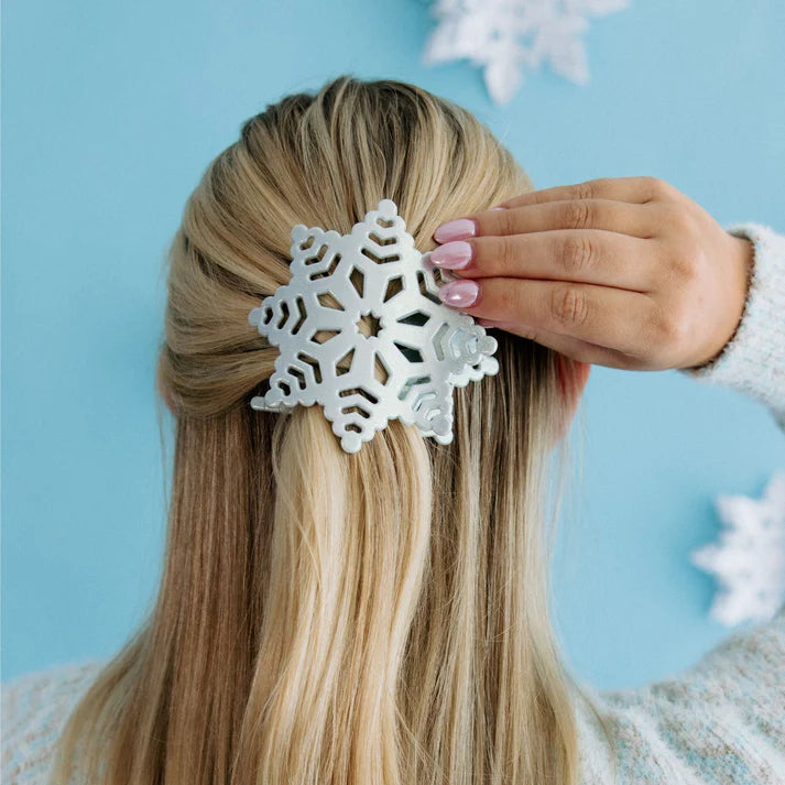 Teleties Medium Flat Hair Clip - Snowflake