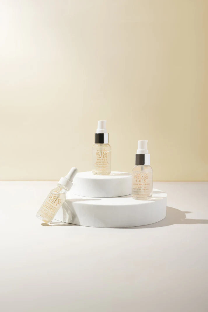 Cuccio Botanicals Travel Kit- Eucalyptus + Montana Flower