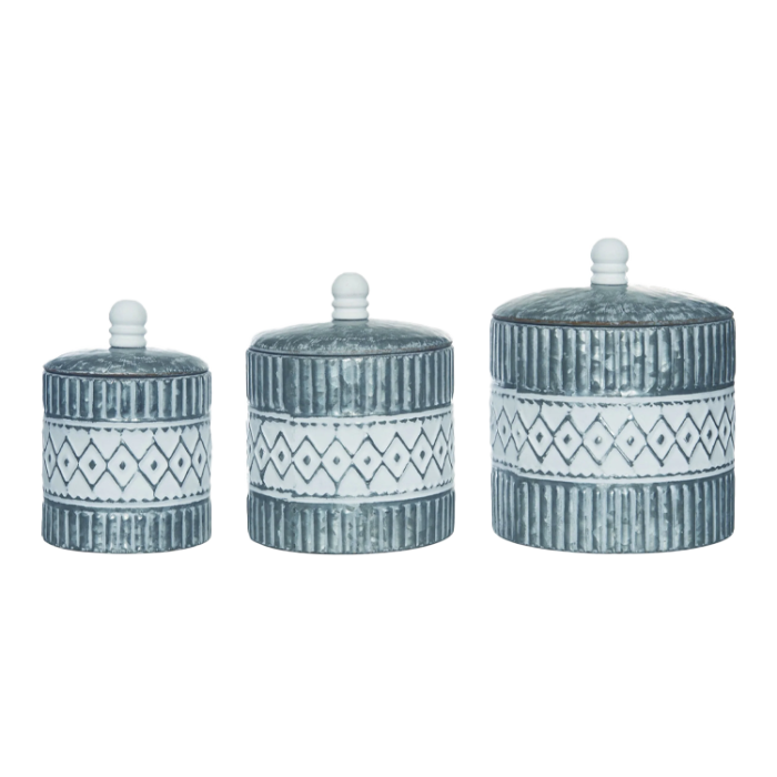 Gift Galvanized Nesting Containers Set of 3 - PinkPro Beauty Supply