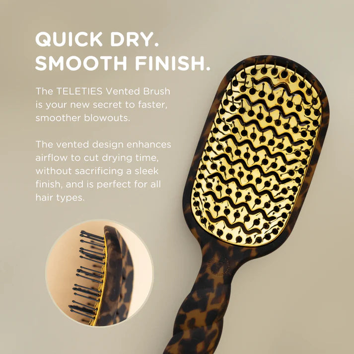 Teleties Vented Hair Brush - Tortoise