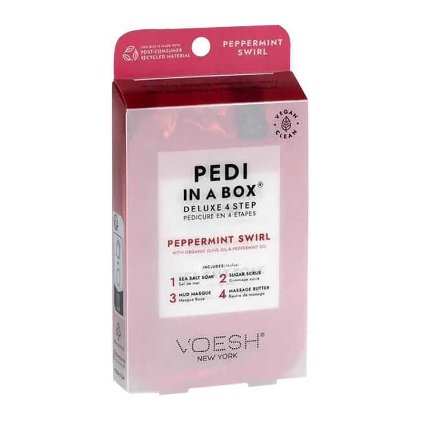 Voesh Pedi In A Box Deluxe 4 Step Peppermint Swirl Voesh New york