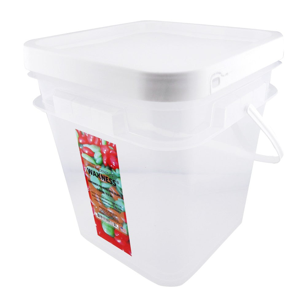 Wax Waxness Clear Plastic Empty Container with Lid Holds 6 lb Wax Beads Waxness