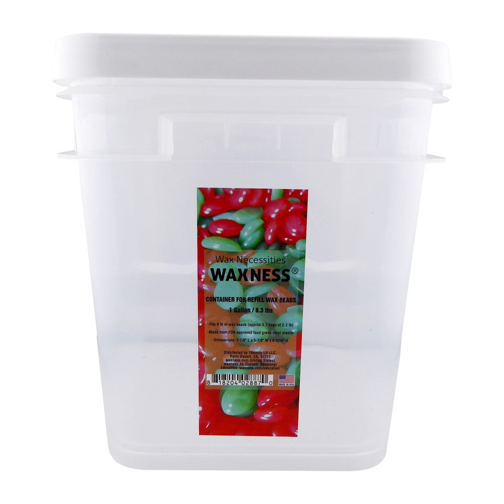 Wax Waxness Clear Plastic Empty Container with Lid Holds 6 lb Wax Beads Waxness
