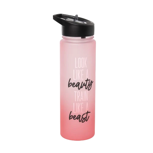 Gift Tritan Bottle - LookLike A Beauty, Train Like a Beast PinkPro Beauty Supply