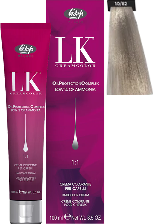 Lisap LK OPC Permanent Color 10/82 Light Blond + Iris Ash (New Icy Shade)