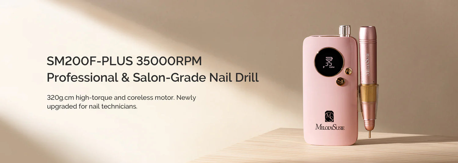 MelodySusie (SM200F) Plus Rechargeable 35000RPM Nail Drill - Pink