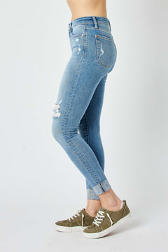 Judy Blue Mid Rise Destroy Skinny Jeans - PinkPro Beauty Supply
