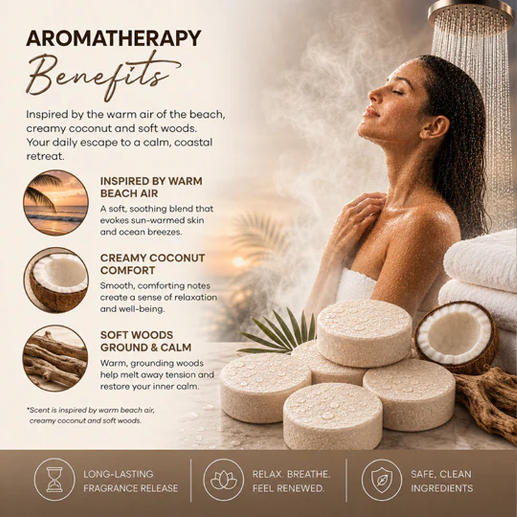 Dermasuri Shower Steamer - Coconut Sandalwood