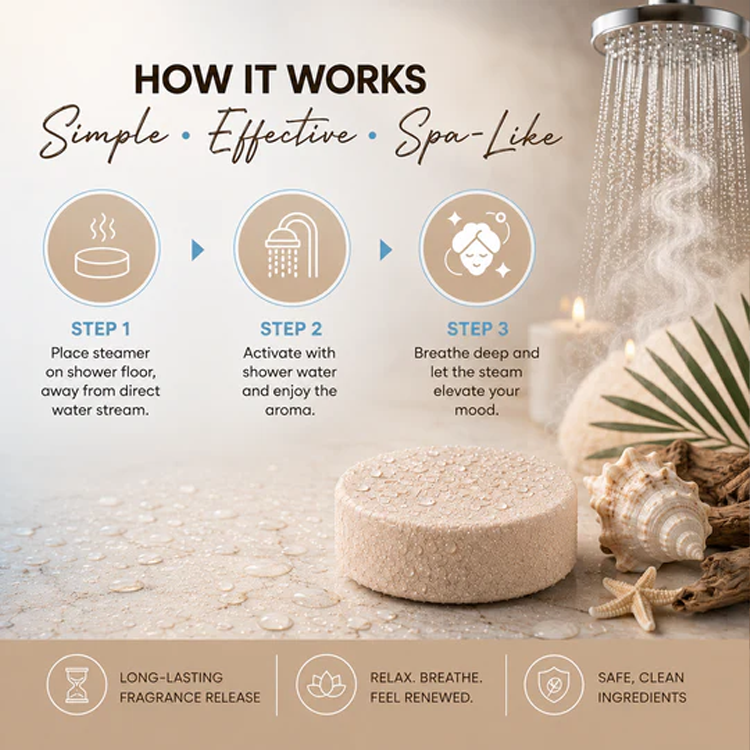 Dermasuri Shower Steamer - Coconut Sandalwood