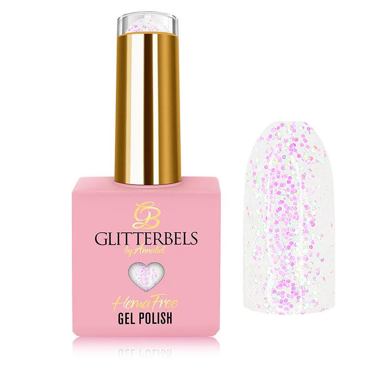 Glitterbels Gel Polish Hema Free The Lucky 7th Anniversary Collection Pop The Bubbly 0.27 fl oz. Glitterbels