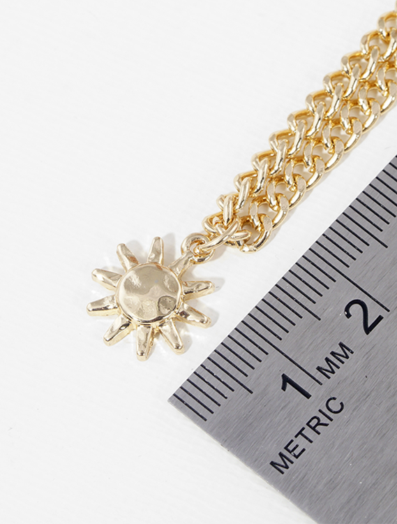 Gold Hammered Sun Necklace