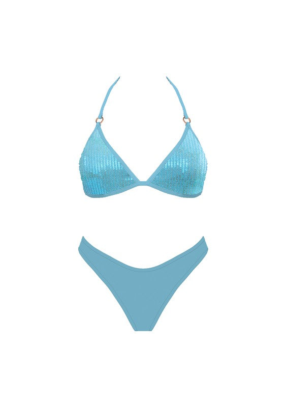 Blue Sequin Bikini Swimsuit - PinkPro Beauty Supply