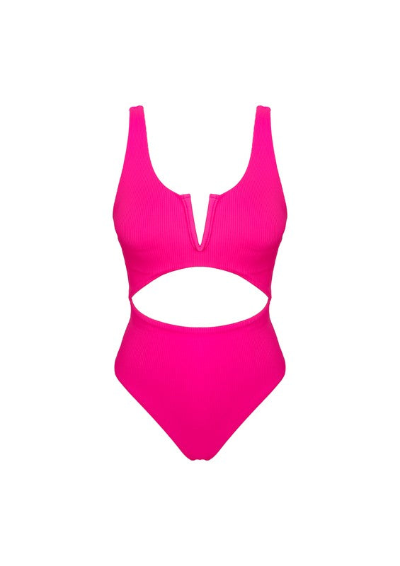 Neon Pink One-Piece Swimsuit PinkPro Beauty Supply