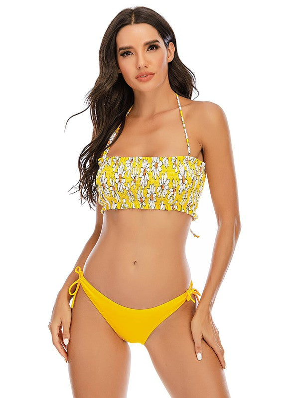 Yellow Daisy Bikini Swimsuit PinkPro Beauty Supply