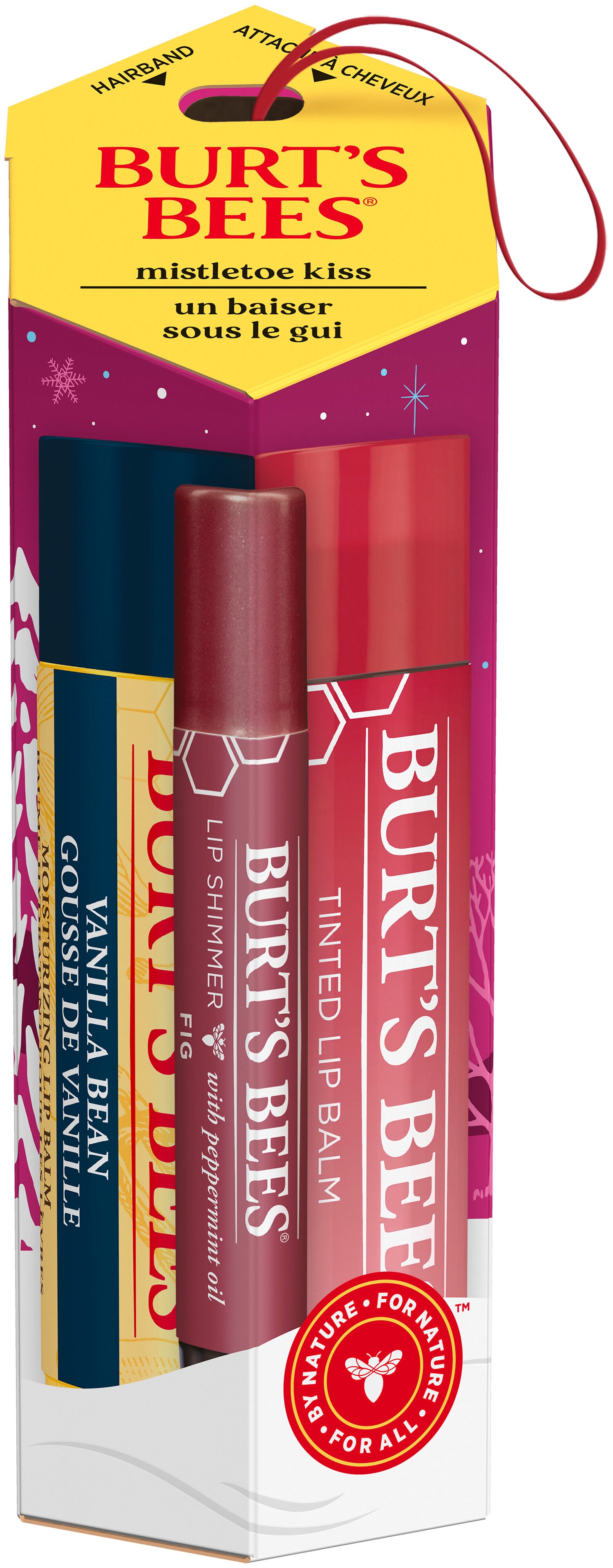 Burts Bees - Gift Set MistleToe Kiss Red