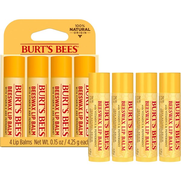 Burt's Bees Beeswax Lip Balm 4ct