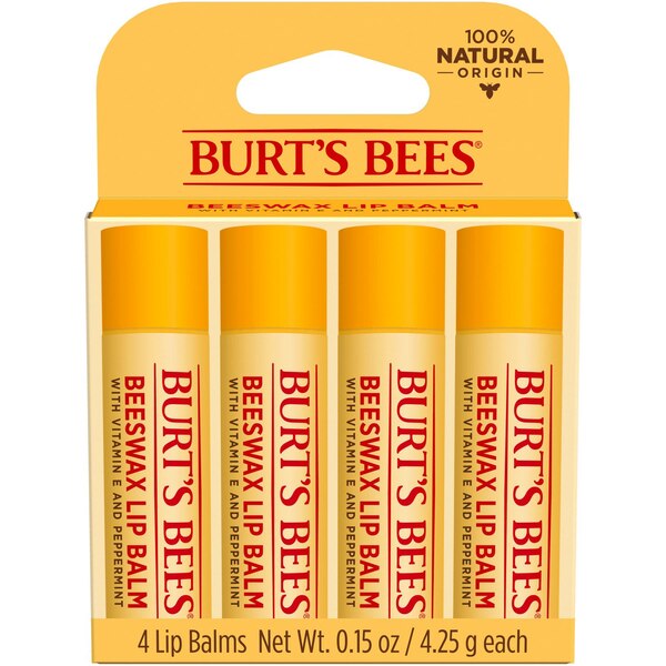 Burt's Bees Beeswax Lip Balm 4ct