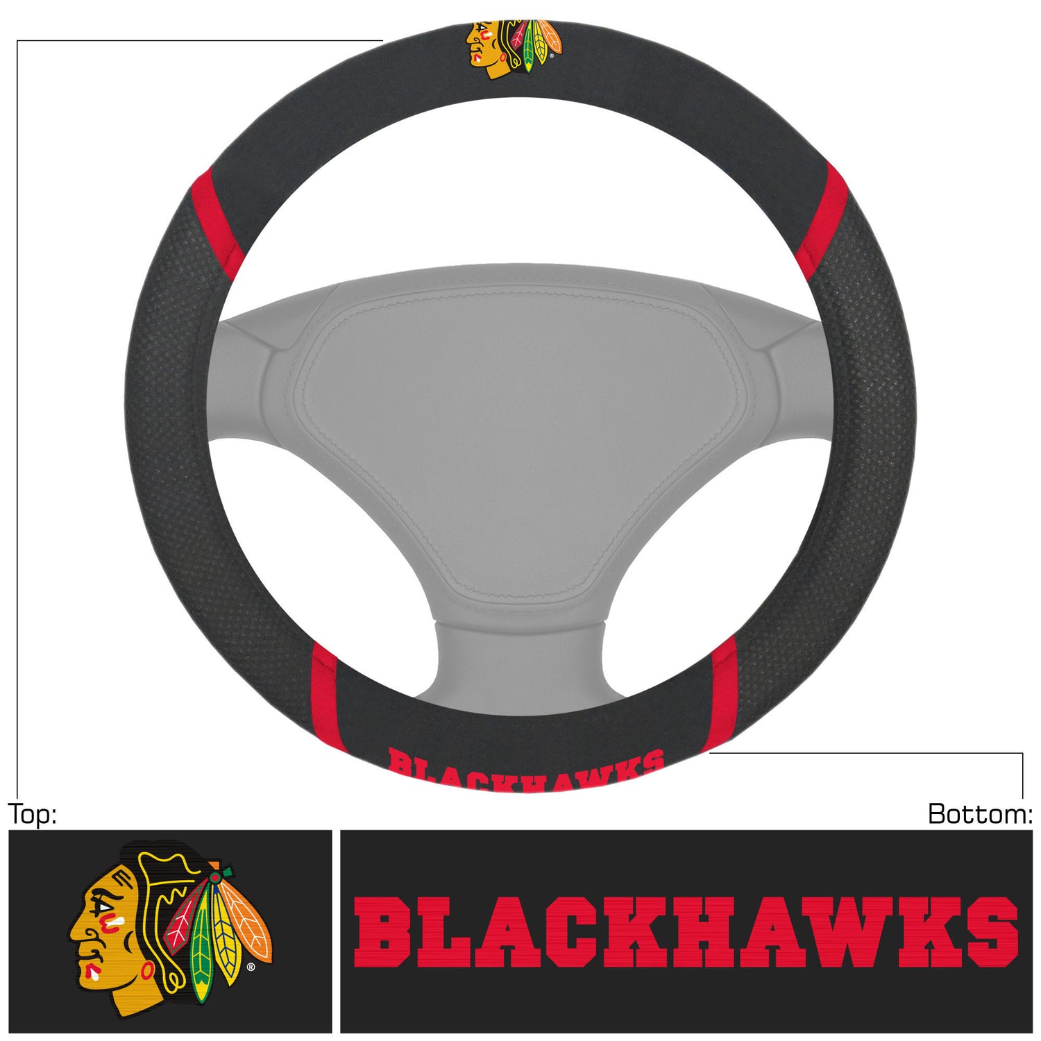 Fanmats Chicago Blackhawks Steering Wheel Cover