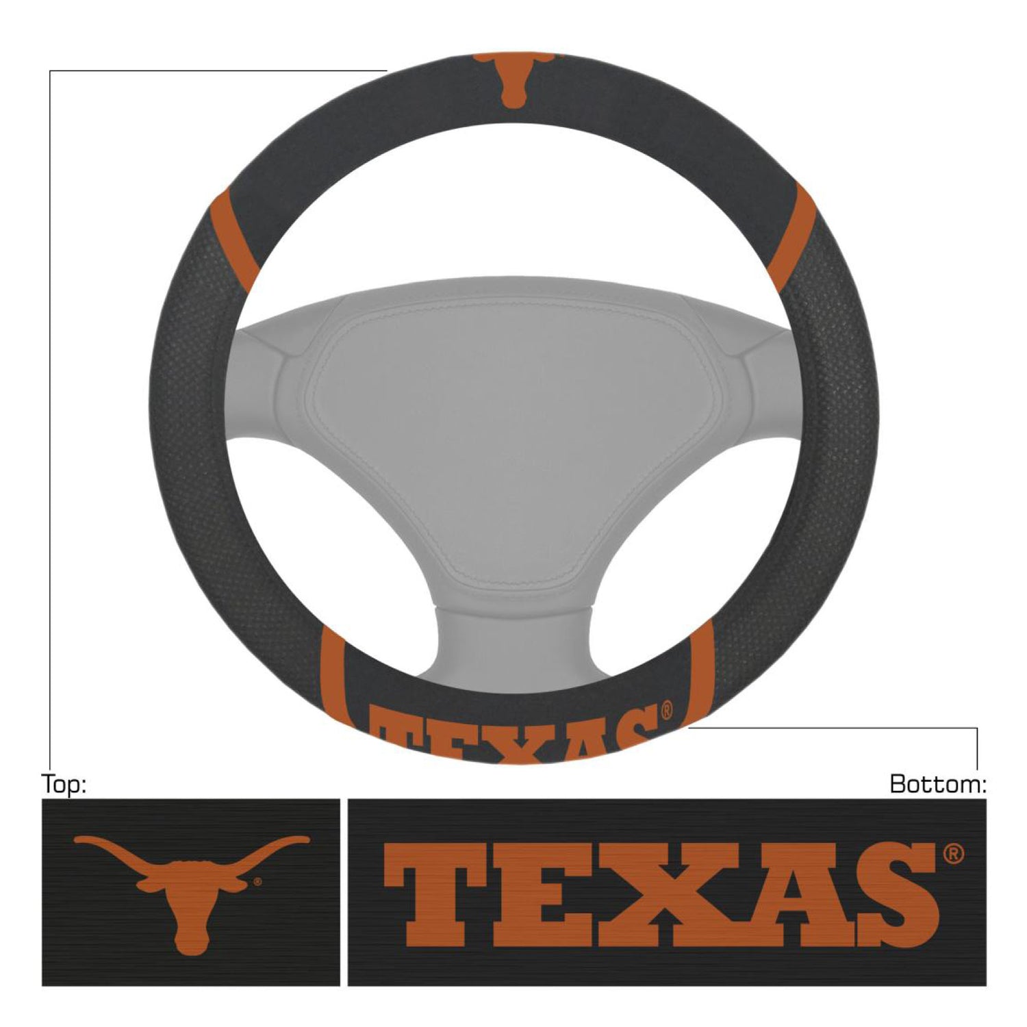 Fanmats Texas Longhorns Steering Wheel Cover