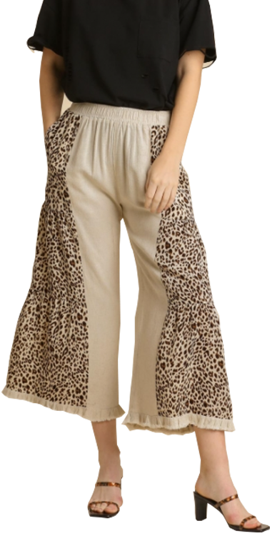 Umgee Linen Leopard Pants