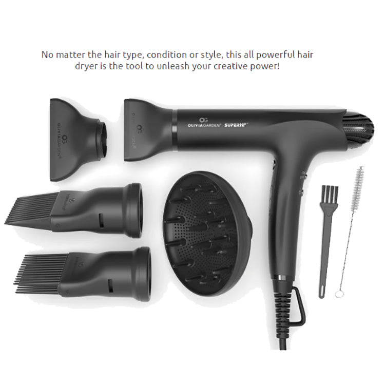 Olivia Garden SuperHP Hair Dryer - Black