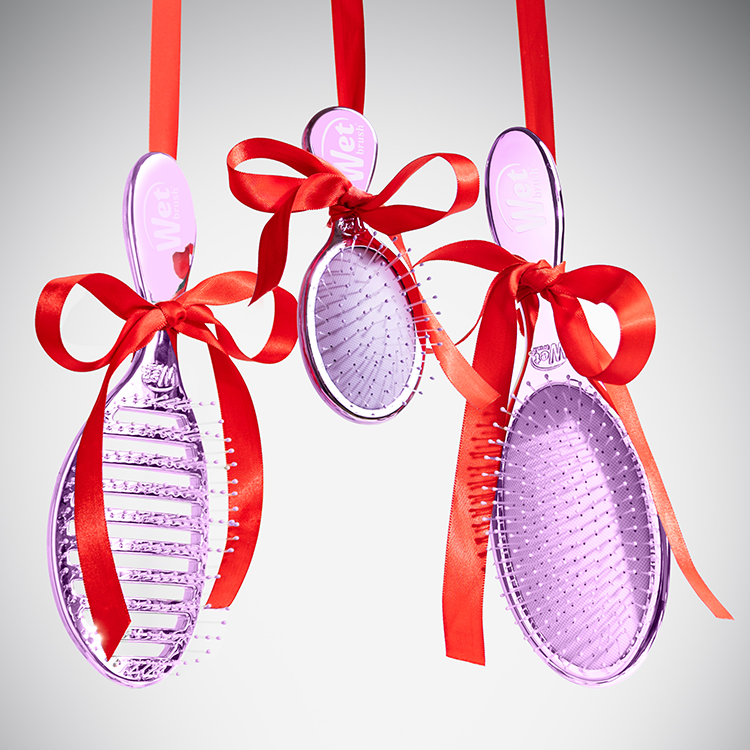 Wet Brush Festive Finish Mini Detangler – Purple