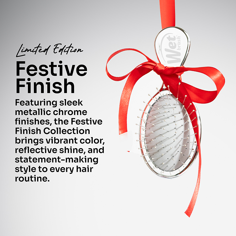 Wet Brush Festive Finish Mini Detangler – Silver