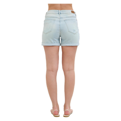 Judy Blue Aztec Lined High Rise Cuffed Shorts - PinkPro Beauty Supply