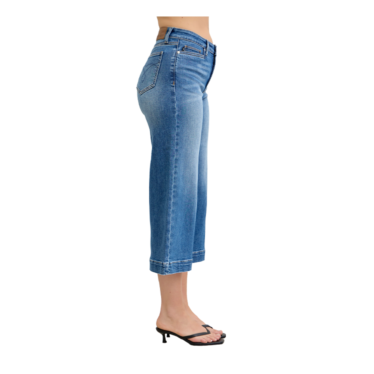 Judy Blue Crop Vintage Pockets Wide Hem