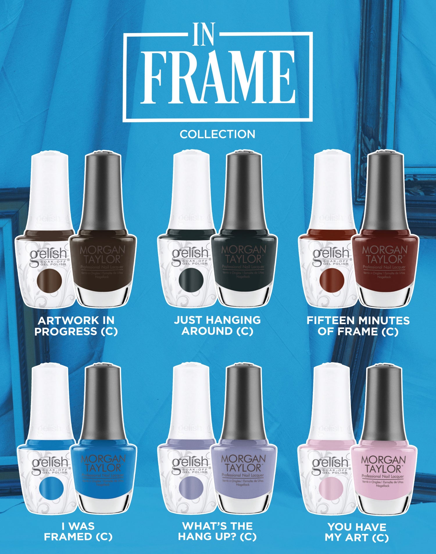 Gelish/Morgan Taylor In Frame Collection Mixed 12 Piece Display