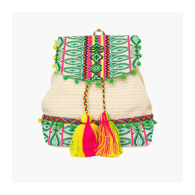 Jen & Co. Green Aztec Cotton Backpack