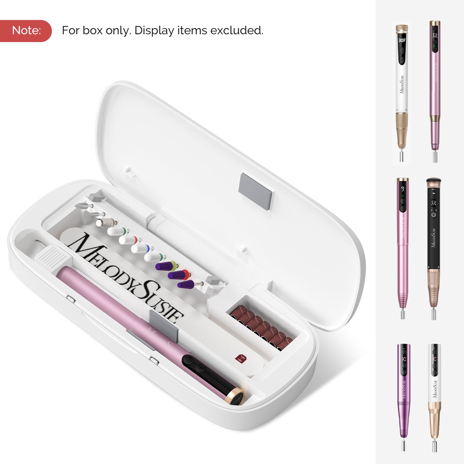 MelodySusie Acrylic Nail Tool Storage Box (ONLY BOX) - White
