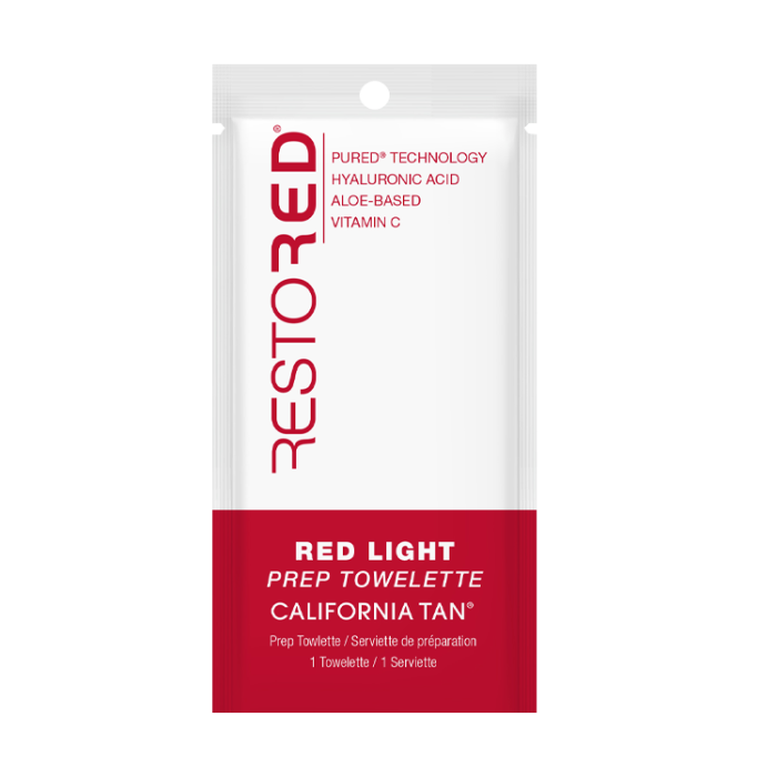 California Tan Restored Red Light PREP Towelette