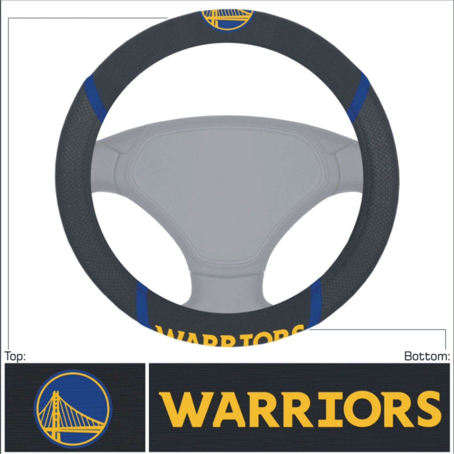 Fanmats Golden State Warriors Steering Wheel Cover Fanmats