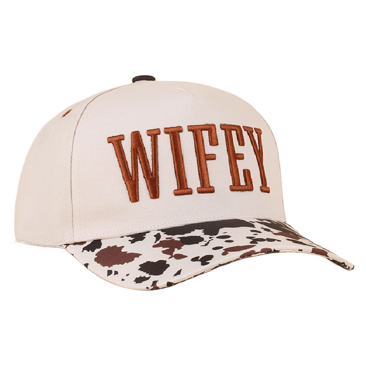 Zenana Cap Two Tone Cow Print - Wifey