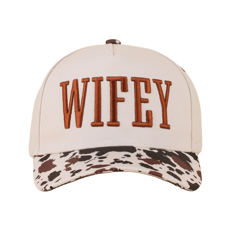 Zenana Cap Two Tone Cow Print - Wifey