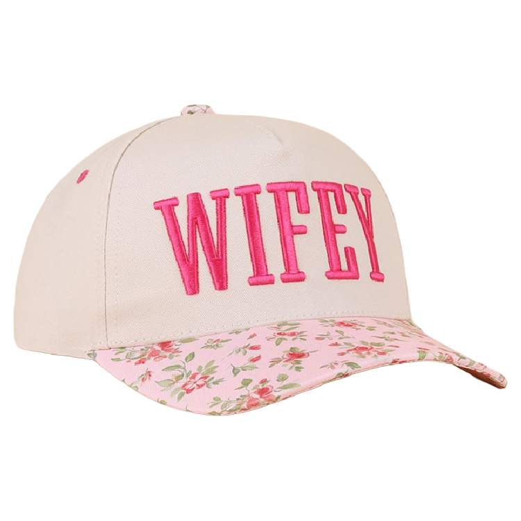 Zenana Cap Two Tone Floral Print - Wifey