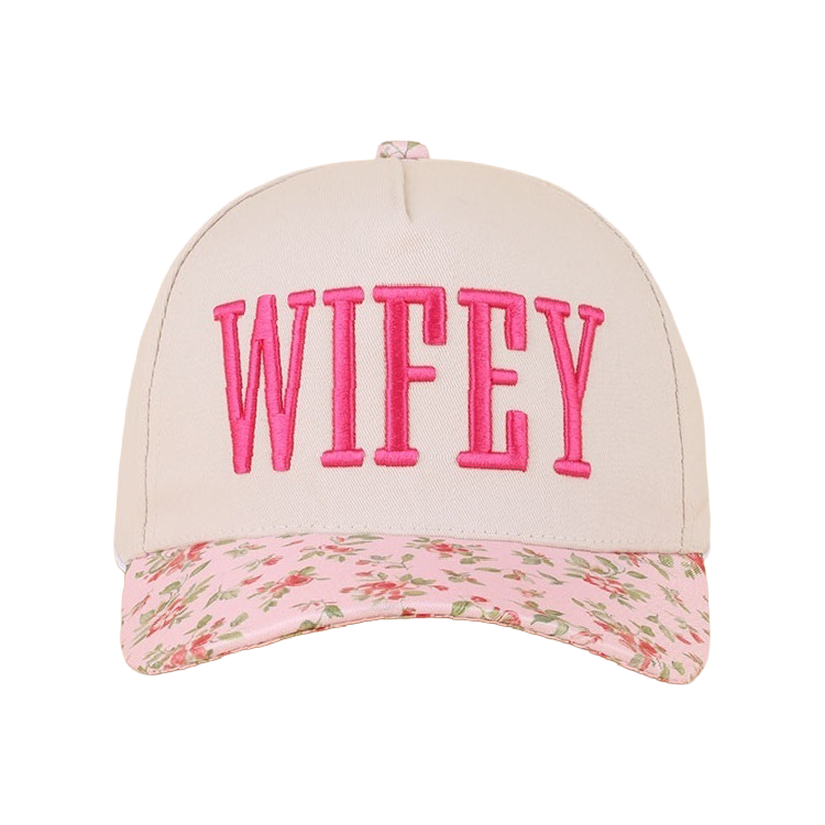 Zenana Cap Two Tone Floral Print - Wifey