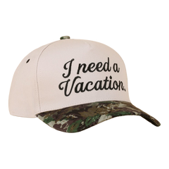 Zenana Cap Two Tone Camo Print- I need a Vacation Zenana