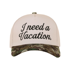 Zenana Cap Two Tone Camo Print- I need a Vacation Zenana