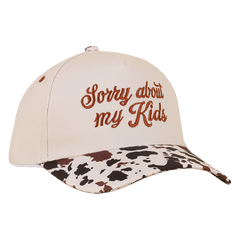 Zenana Cap Two Tone Cow Print - Sorry about my Kids Zenana